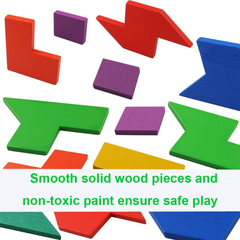 Children Pre-school Educational Colorful 3D Tangram Math Cube Imagination Shapes Game Puzzle Toy for Kids