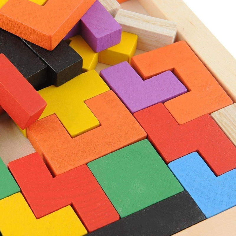 Children Pre-school Educational Colorful 3D Tangram Math Cube Imagination Shapes Game Puzzle Toy for Kids