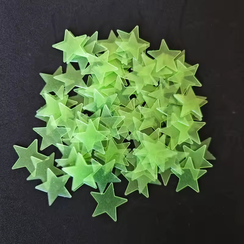 Pack Of 4 x 100 Pcs Glow In The Dark Stars Wall Stickers